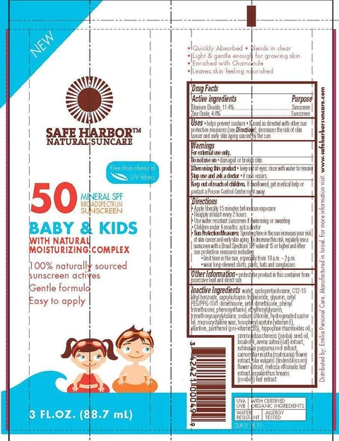 Safe Harbor - Natural Sunscreen - Baby and Kids SPF50 Broad Spectrum Sunscreen 포장