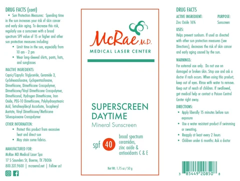 Superscreen Daytime Mineral Sunscreen 포장