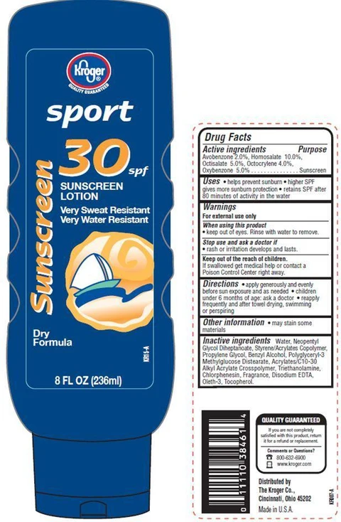 Kroger Sport Sunscreen SPF 30 packaging