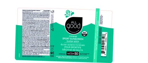 All Good Mineral Sport Sunscreen Butter Stick SPF 50 포장