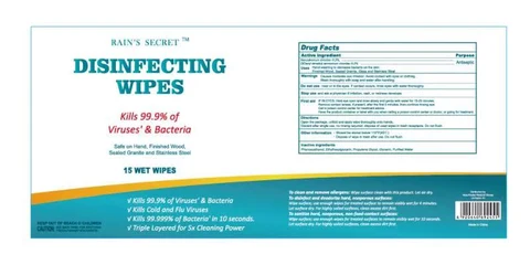 DISINFECTING WIPES 포장