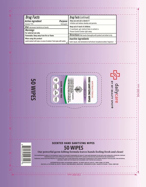 BB1722B 75% ALCOHOL BASED ANTIBACTERIAL HAND WIPES LAVENDER SCENTEDBB1722B 포장