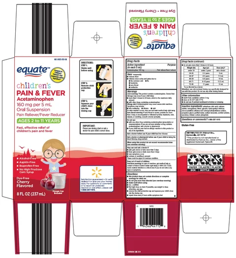 equate childrens pain and fever packaging