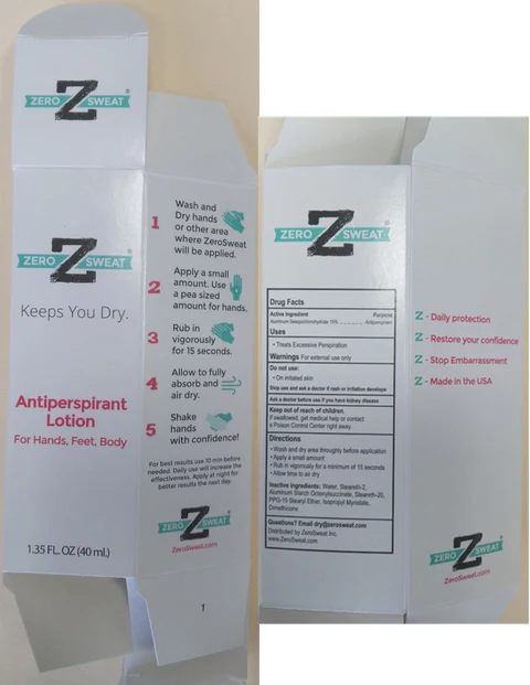 Antiperspirant for Hands Feet Body Zero Sweat 포장