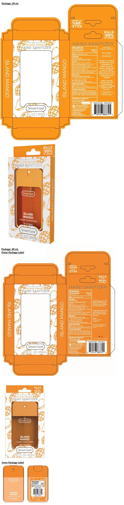 Smart Care ISLAND MANGO HAND SANITIZER 포장