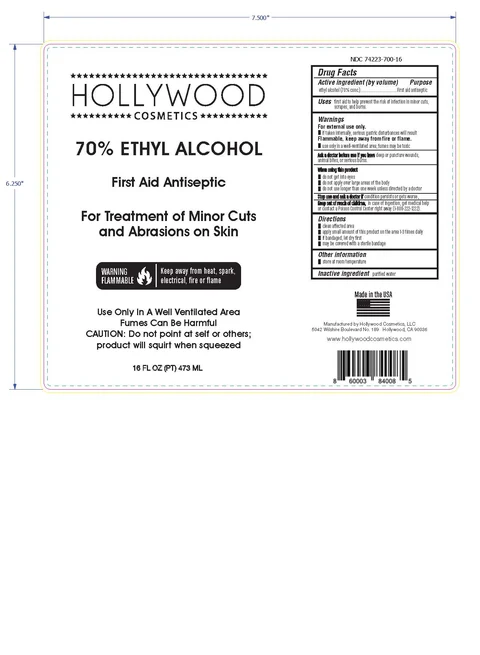 Hollywood Cosmetics 70% Ethyl Alcohol 포장
