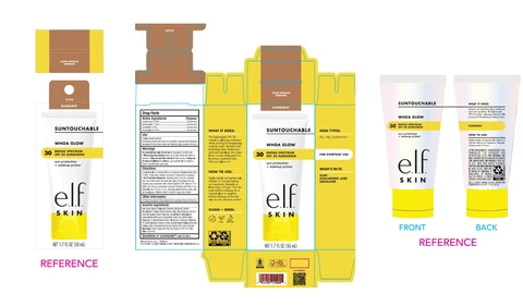 e l f Whoa Glow Broad Spectrum SPF 30 Sunscreen Sheer Bronze Shimmer Sunburst packaging