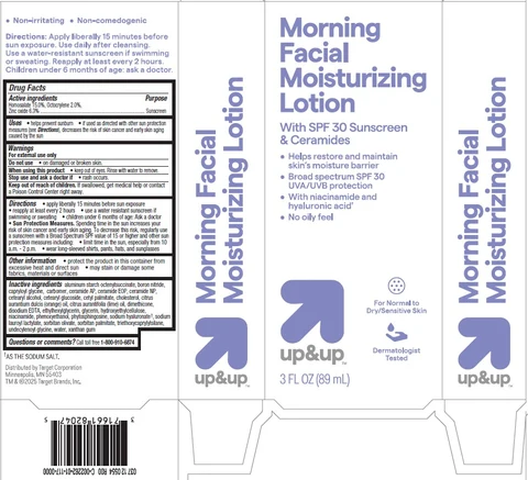 Target Up and Up Morning Facial Moisturizing with SPF 30 Sunscreen and Ceramides packaging