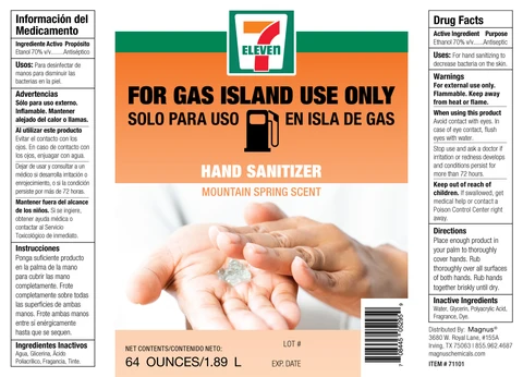 7 ELEVEN HAND SANITIZER MOUNTAIN SPRING SCENT 포장