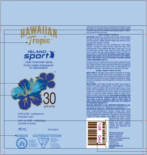 Hawaiian Tropic Island Sport SPF 30 for Canada packaging