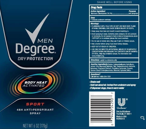 DegreeMen Sport Antiperspirant 포장