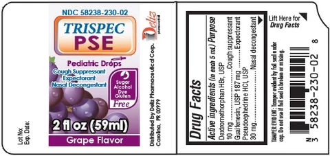 TRISPEC PSE Pediatric Drops Cough Suppressant Expectorant Nasal Decongestant GRAPE Flavor 포장