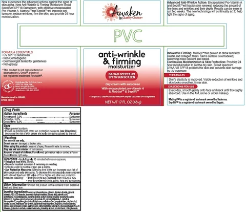 Awaken by Quality Choice Anti-Wrinkle and Firming Moisturizer Day Broad Spectrum SPF18 Sunscreen 포장