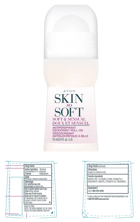 AVON Skin So Soft Soft and SensualRoll-On Anti-Perspirant Deodorant 포장