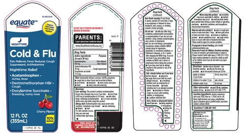 equate nighttime cold and flu packaging