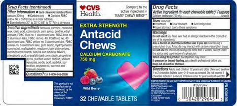 CVS Wild Berry Antacid Chews 포장