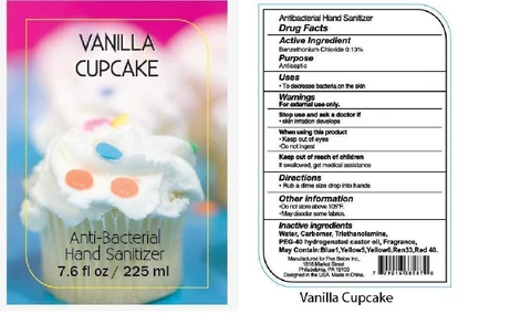 Vanilla Cupcake Anti Bacterial Hand Sanitizer 포장