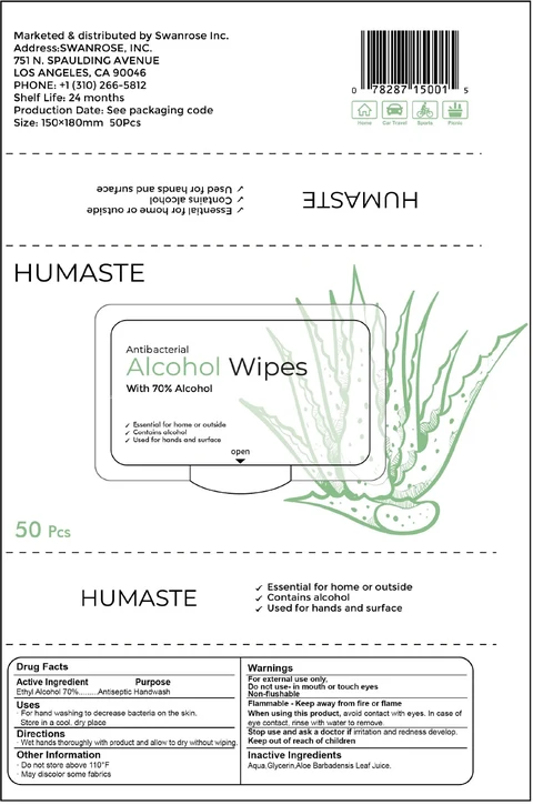 HUMASTE Antibacterial Alcohol Wipes packaging