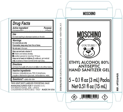 Antiseptic Hand sanitizer MOSCHINO 포장