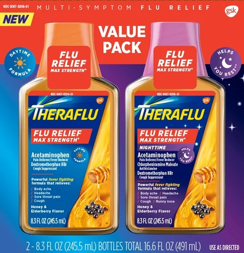 Theraflu Flu Relief Max Strength Daytime Nighttime Value Pack packaging