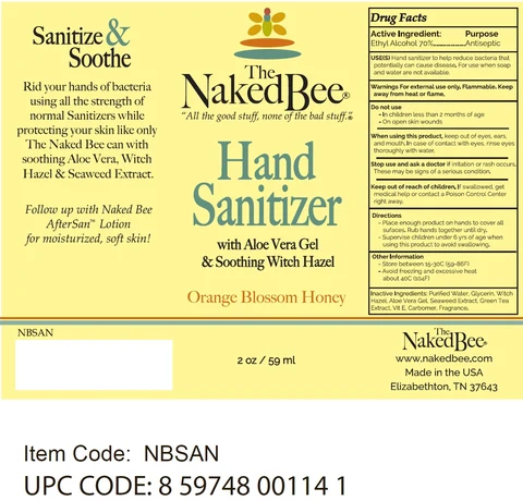 The Naked Bee Hand Sanitizer Orange Blossom Honey packaging