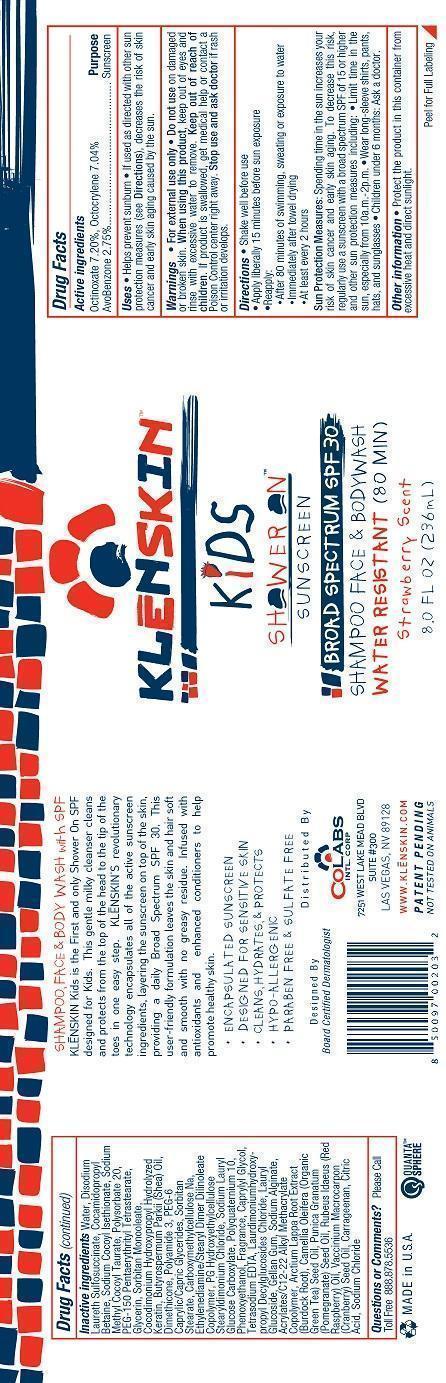 KLENSKIN KIDS SHOWERON SUNSCREENSPF-30 packaging