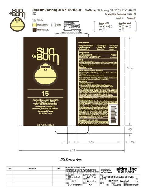 Sun Bum 15 Premium Sunscreen Tanning Oil 포장