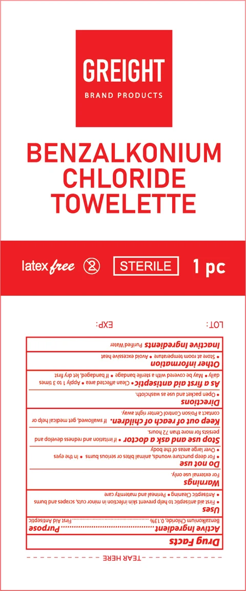 Benzalkonium Chloride Antiseptic Towelette 포장