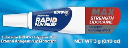 ABREVA Rapid Pain Relief 포장