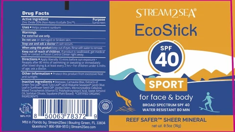 Stream2Sea Ecostock SPF 40 Sunscreen packaging