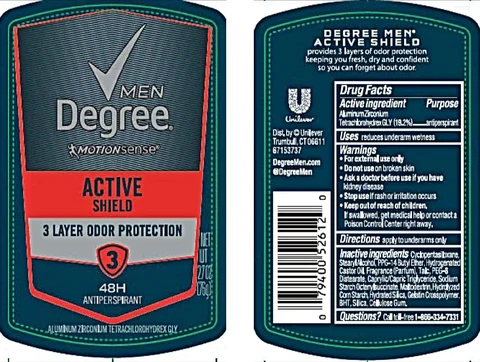 DegreeMen MotionSense Active Shield 48H Antiperspirant 포장