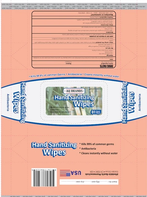 AQ BRANDS hand sanitizing wipes 포장