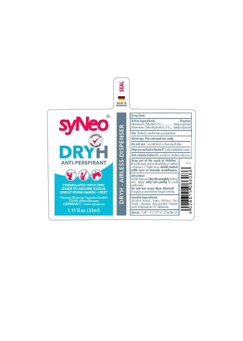 SyNEO DRYH ANTI-PERSPIRANT 포장