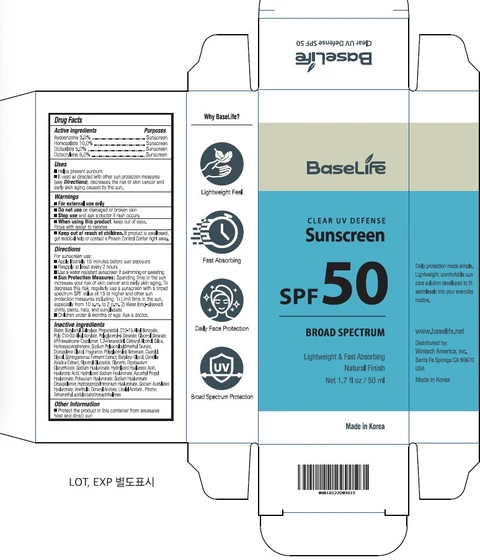 BaseLife Clear UV Defense Sunscreen 포장