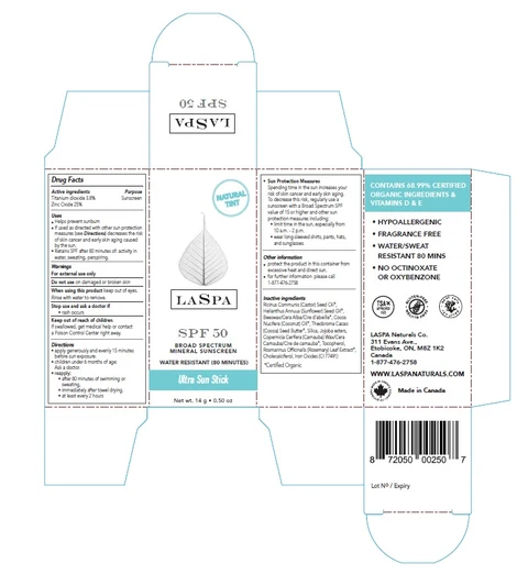 LASPA BROAD SPECTRUM MINERAL SUNSCREEN SPF 50 ULTRA SUN packaging