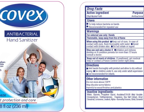 Covex Antibacterial Hand Sanitizer, COOL BREEZE 포장
