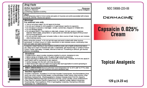 Capsaicin 0.025% Cream 포장