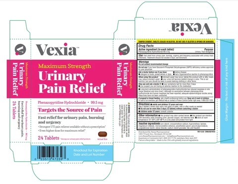 Vexia Maximum Strength Urinary Pain Relief 포장