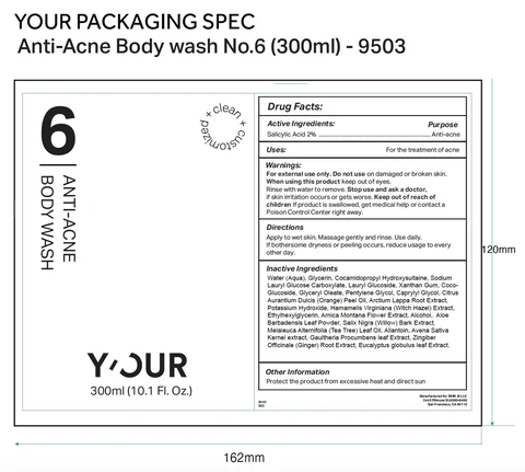 YOUR Anti-Acne Body Wash packaging