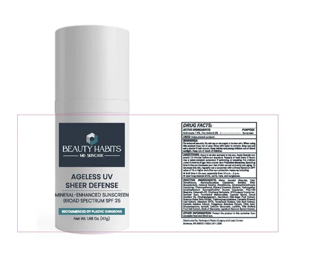 Ageless UV Sheer Defense Mineral Enhanced Sunscreen Broad Spectrum SPF 25 포장