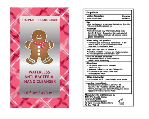 Waterless Anti-Bacterial Hand Cleanser packaging