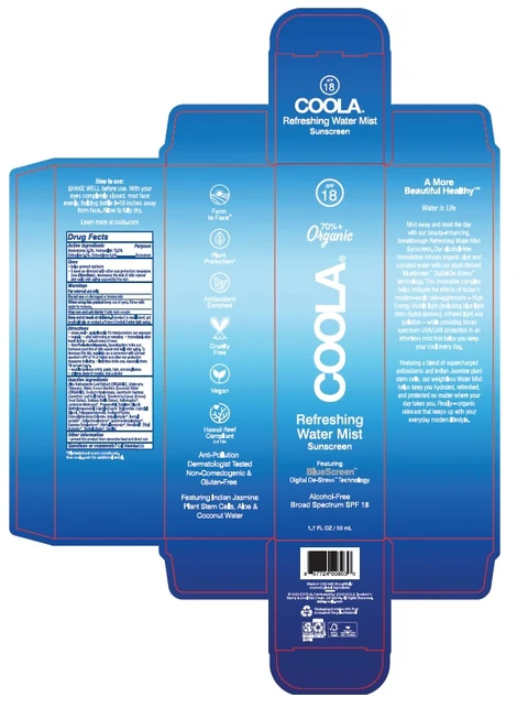COOLA Refreshing Water Mist SPF 18 packaging