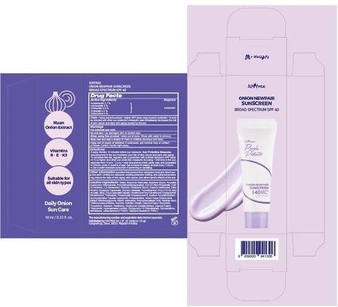 ISNTREE ONION NEWPAIR SUNSCREEN packaging