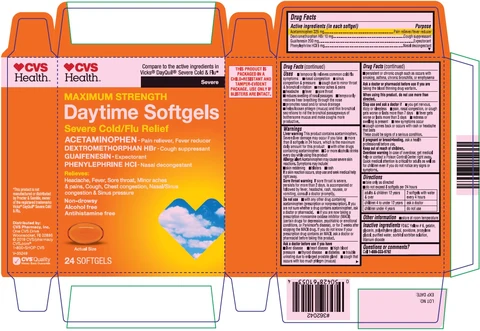 CVS Daytime Severe Cold and Flu Relief Softgels packaging