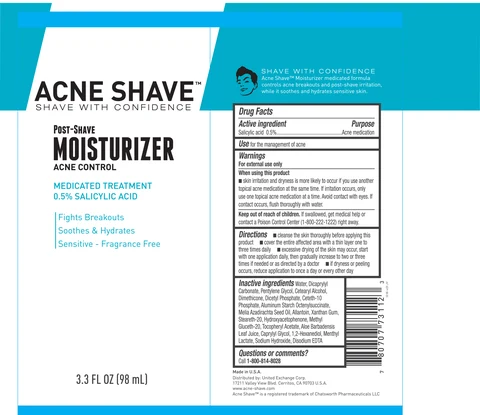 Acne Shave Moisturizer packaging