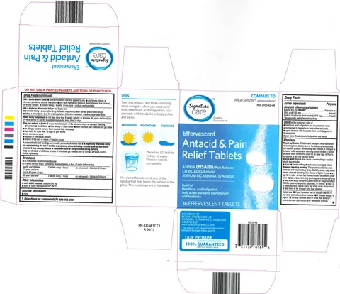 Signature Care Effervescent Antacid and Pain Relief 포장