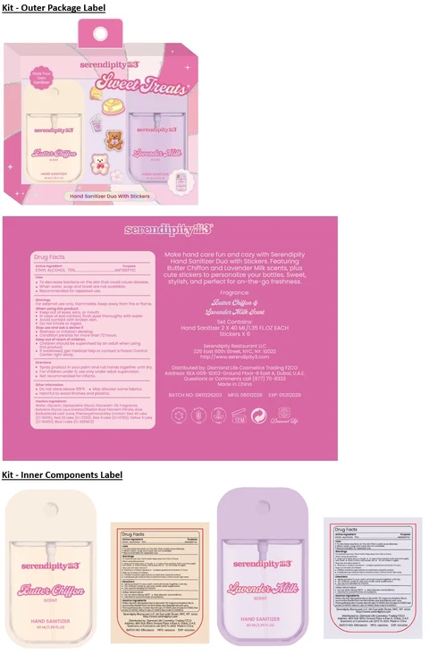 serendipity3 Hand Sanitizer Duo - Butter Chiffon and Lavender Milk SCENT 포장