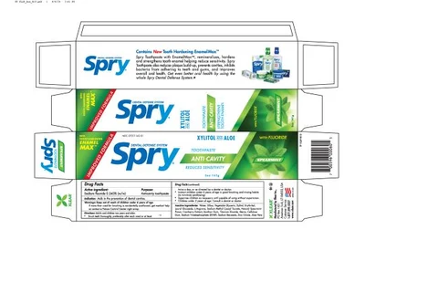 Spry Dentifrice packaging