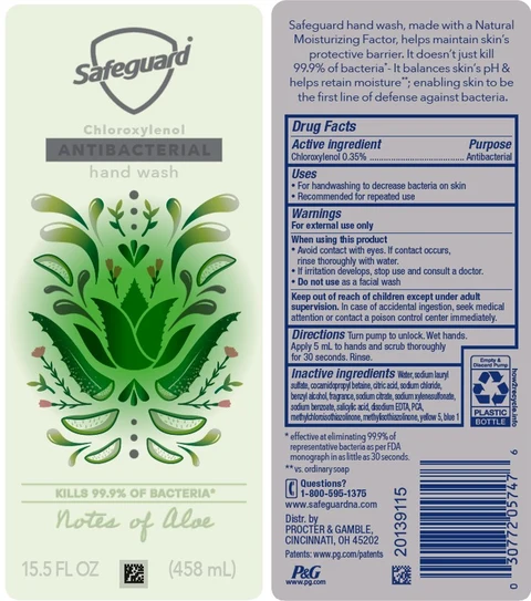 Safeguard Antibacterial Hand WashNotes of Peach 포장