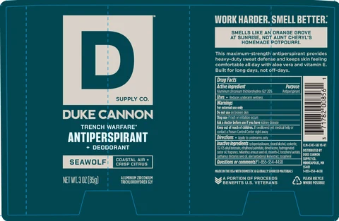 Trench Warfare Antiperspirant Deodorant Seawolf packaging